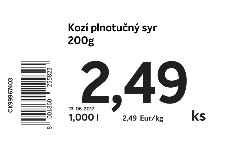 Štandardné cenovky