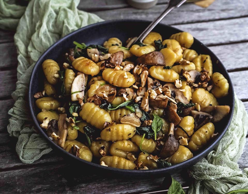 Gnocchi so šampiňónmi a špenátom