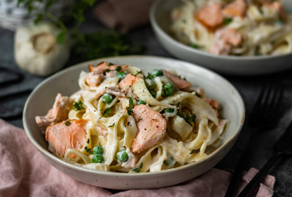 Tagliatelle s lososom a ricottovou omáčkou