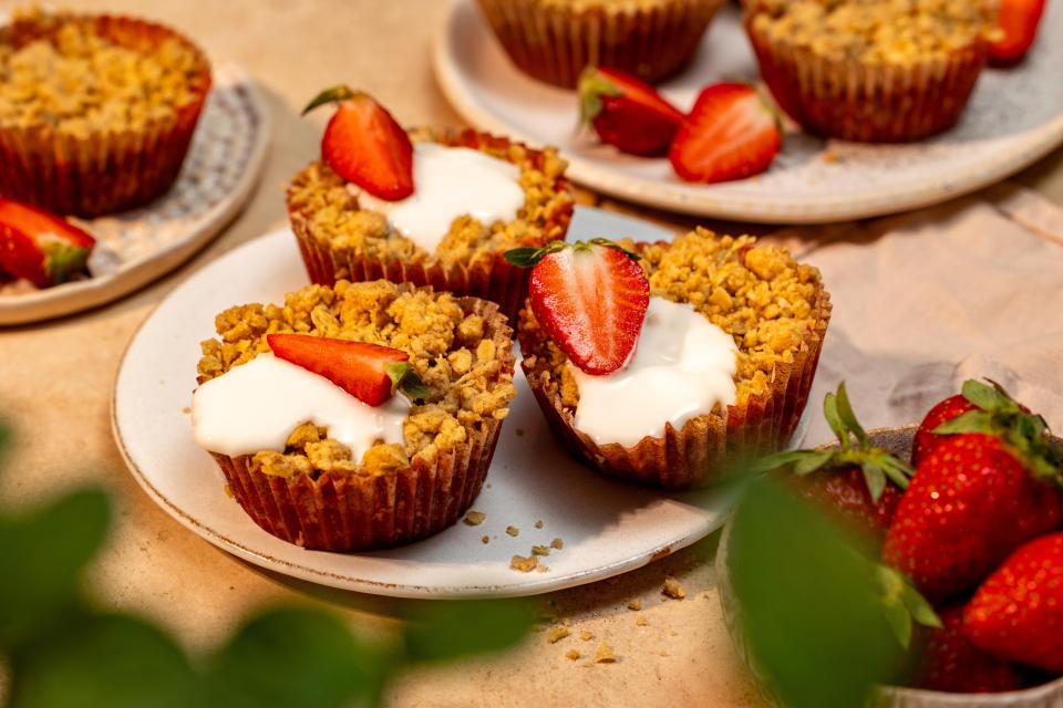 Mini jahodové crumbles